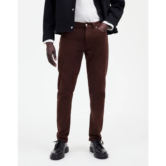 NWT Madewell The Athletic Allday Slim Pant In Dark Carob Size 34x32 - Picture 1 of 8